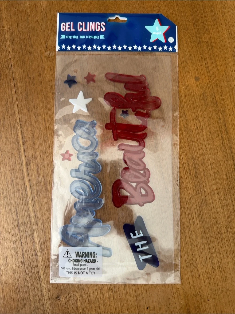 Target Red, Blue and White 'America the Beautiful' Gel Clings - Home Holiday